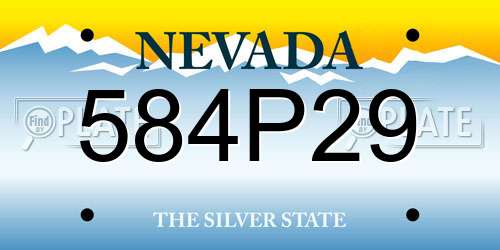 584P29 Nevada License Plate