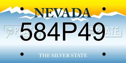 584P49 Nevada License Plate