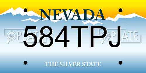 584TPJ Nevada License Plate