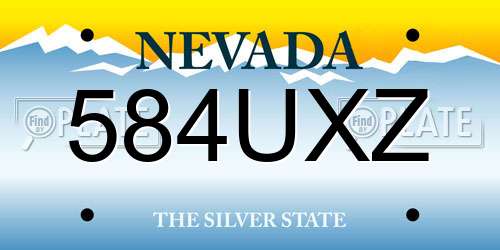 584UXZ Nevada License Plate