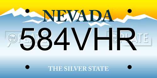 584VHR Nevada License Plate