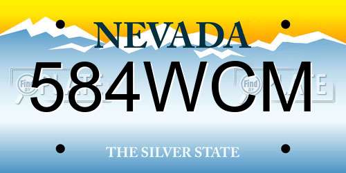 584WCM Nevada License Plate