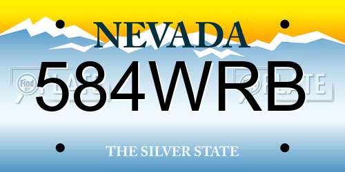 584WRB Nevada License Plate