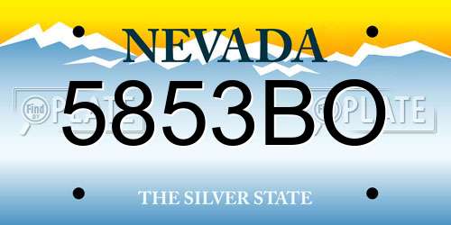 5853BO Nevada License Plate