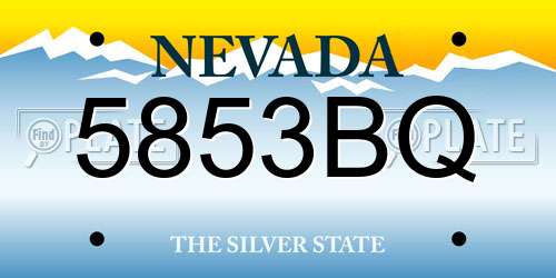 5853BQ Nevada License Plate