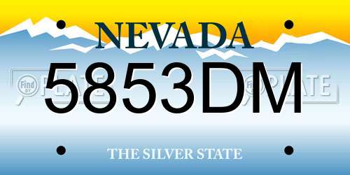 5853DM Nevada License Plate