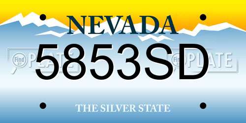 5853SD Nevada License Plate