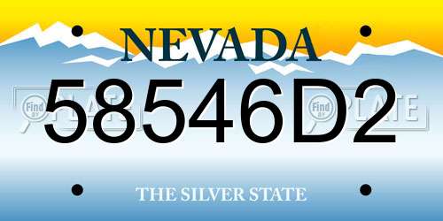 58546D2 Nevada License Plate