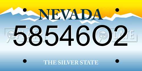 58546O2 Nevada License Plate