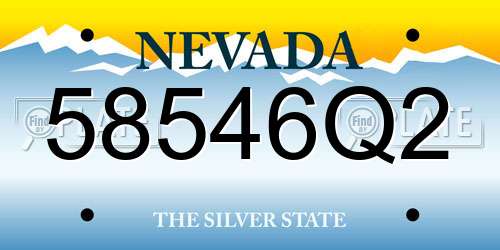 58546Q2 Nevada License Plate