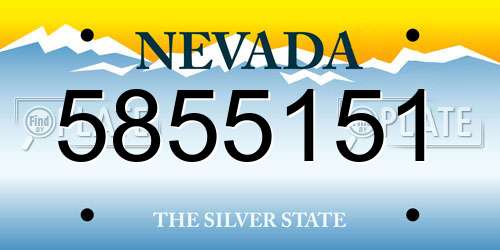 5855151 Nevada License Plate