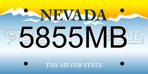 5855MB Nevada License Plate