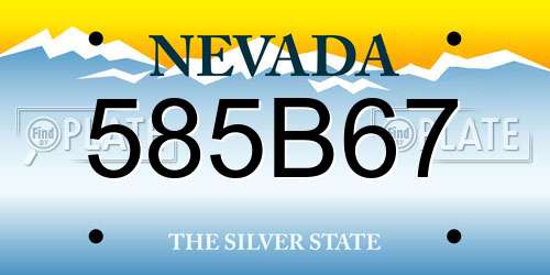 585B67 Nevada License Plate