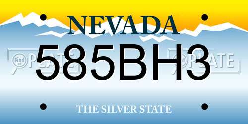585BH3 Nevada License Plate