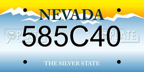 585C40 Nevada License Plate