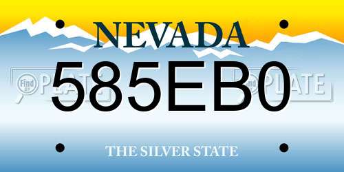 585EB0 Nevada License Plate