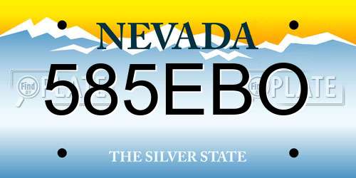 585EBO Nevada License Plate