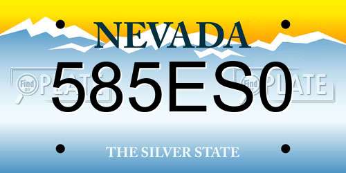 585ES0 Nevada License Plate