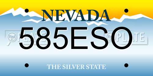 585ESO Nevada License Plate
