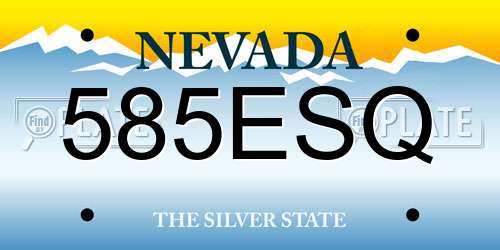 585ESQ Nevada License Plate