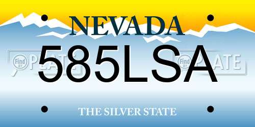 585LSA Nevada License Plate
