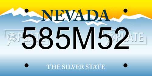 585M52 Nevada License Plate