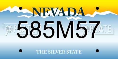 585M57 Nevada License Plate