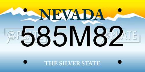 585M82 Nevada License Plate