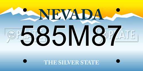 585M87 Nevada License Plate