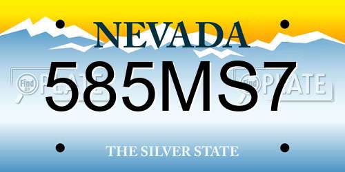 585MS7 Nevada License Plate