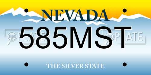 585MST Nevada License Plate