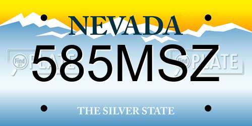 585MSZ Nevada License Plate