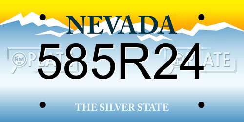 585R24 Nevada License Plate