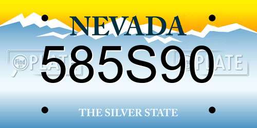 585S90 Nevada License Plate