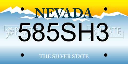 585SH3 Nevada License Plate