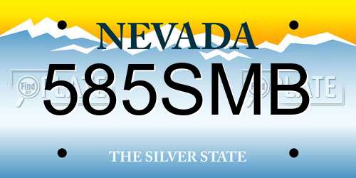 585SMB Nevada License Plate
