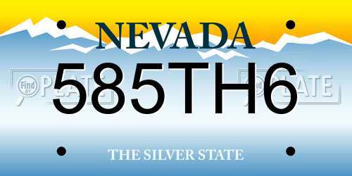 585TH6 Nevada License Plate