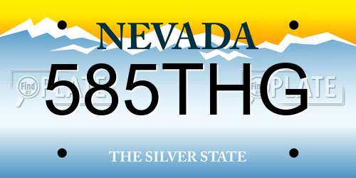 585THG Nevada License Plate