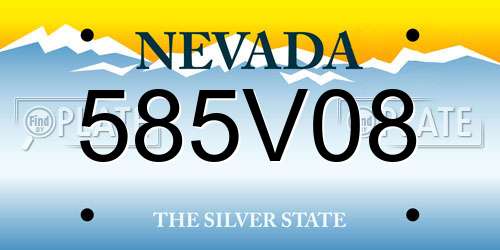 585V08 Nevada License Plate