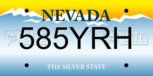 585YRH Nevada License Plate