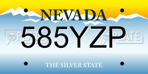 585YZP Nevada License Plate