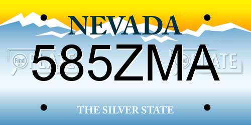 585ZMA Nevada License Plate
