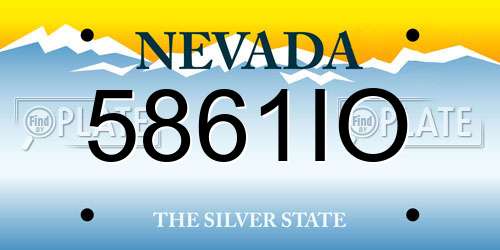 5861IO Nevada License Plate