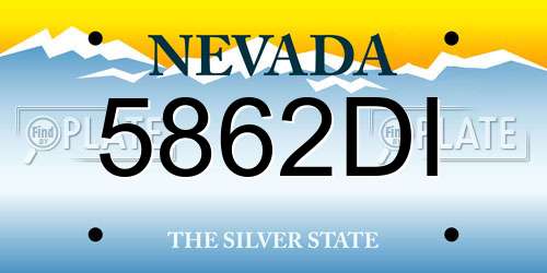 5862DI Nevada License Plate