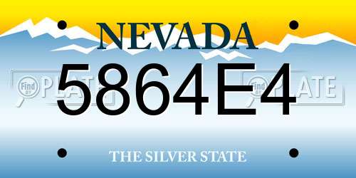 5864E4 Nevada License Plate