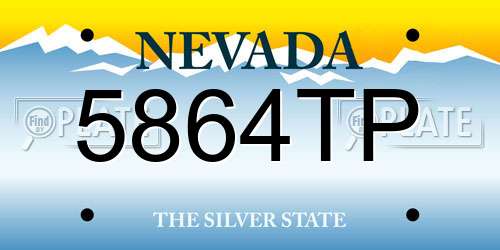 5864TP Nevada License Plate