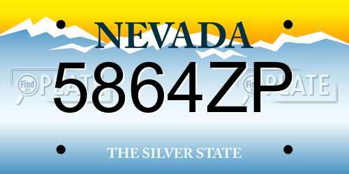 5864ZP Nevada License Plate