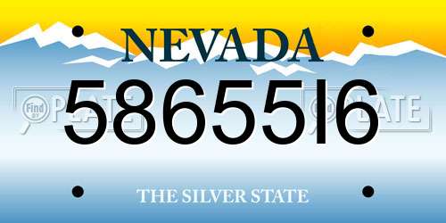 58655I6 Nevada License Plate