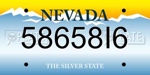 58658I6 Nevada License Plate