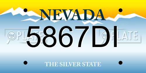 5867DI Nevada License Plate